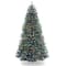 7.5 ft. Pre-lit Hinged North Valley Spruce Blue Medium Artificial Christmas Tree, Multicolor Lights